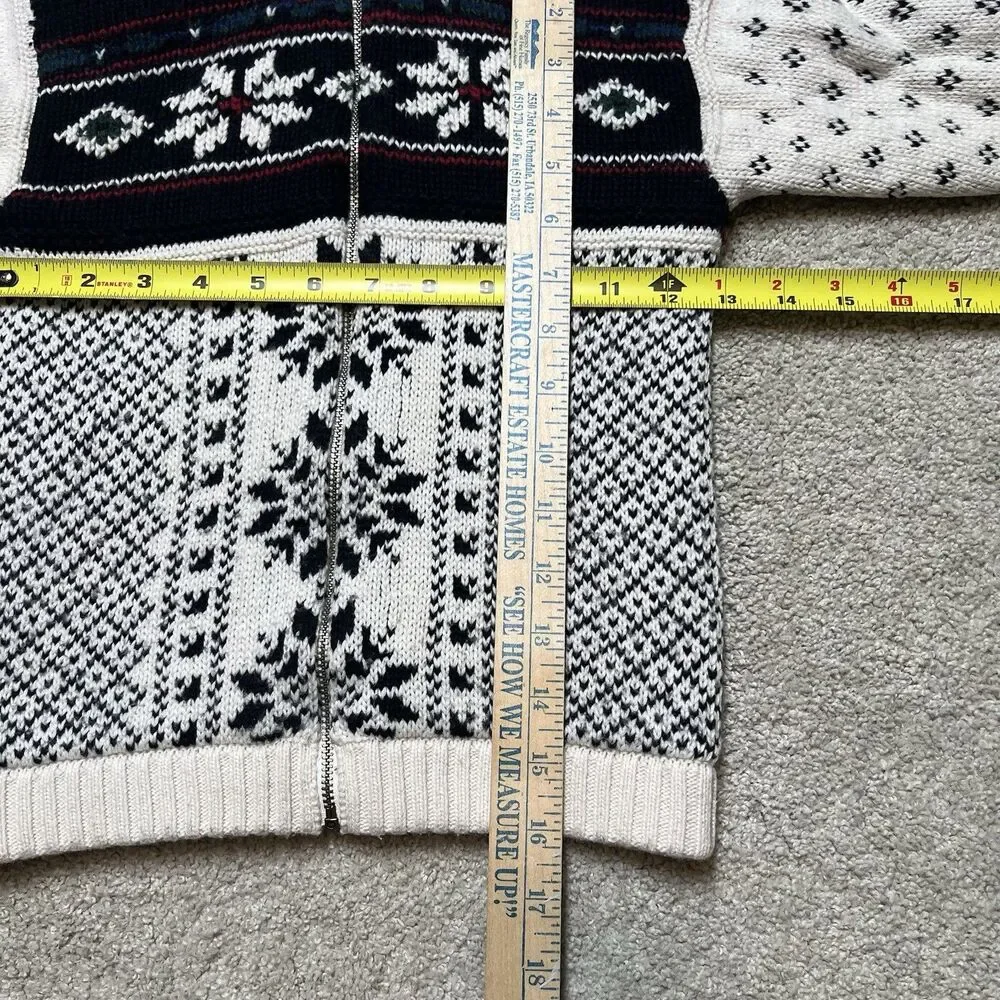 Ralph Lauren Boys 4/5 Fair Isle Ski Sweater Cotton Wool Full Zip Nordic Jacket